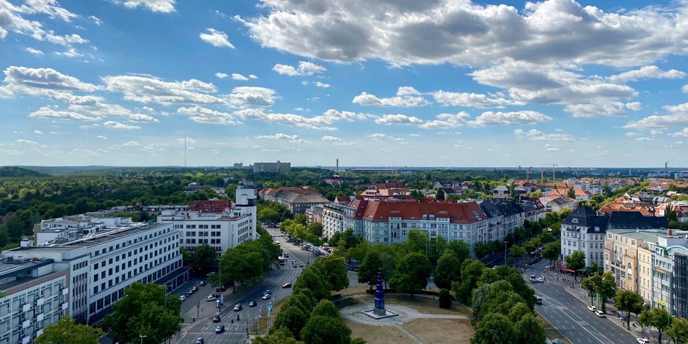 Theodor-Heuss-Platz von oben
