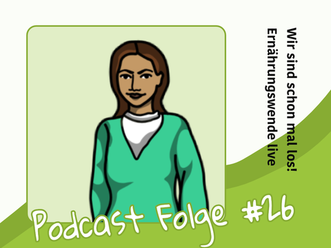 Gezeichnete Frau mit dem Schriftzug Podcast Folge #26