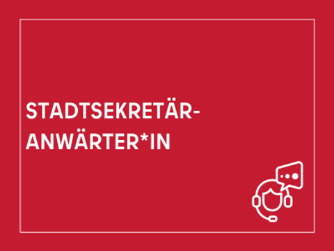 Kacheln mit der Aufschrift Stadtsekretäranwärter*in
