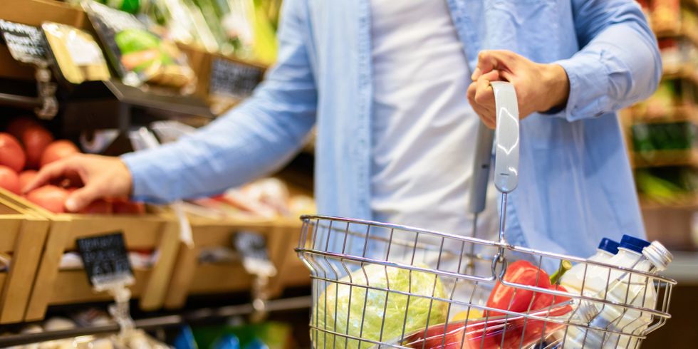 Person mit EInkaufskorb