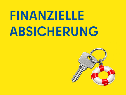Finanzielle Absicherung (Schlüssel mit Rettungsring-Anhänger)