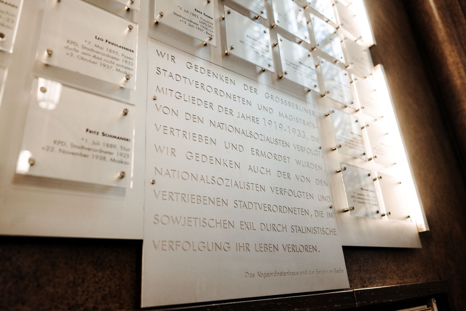 Gedenktafel der Stadtverordneten im Roten Rathaus