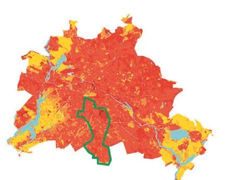 Berlin Karte Mittagstemperatur