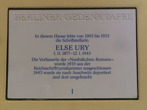Gedenktafel für Else Ury, 30.9.2009, Foto: KHMM