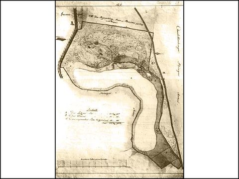 Peter Joseph Lenné - Ideenskizze für den Park Witzleben am Lietzensee, 1824