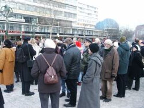 Auf dem Breitscheidplatz, 11.1.2003, Foto: KHMM