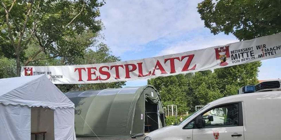 Corona-Testplatz ab sofort am Rathaus Wedding