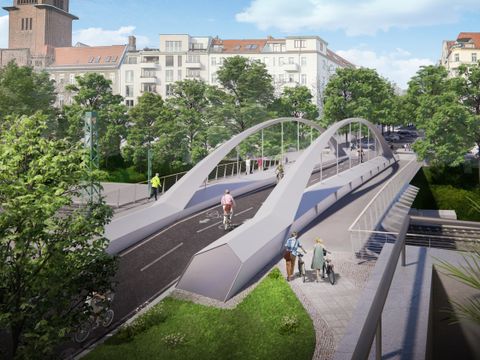 Ansicht aus Sonnenburger Straße in Richtung Norden, Visualisierung