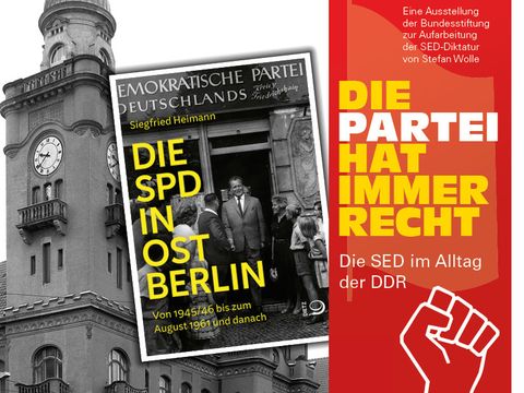 NL-2026-04, Volkshochschule, Ausstellung: Die Partei hat immer Recht, Buchvorstellung: Die SPD in Ostberlin
