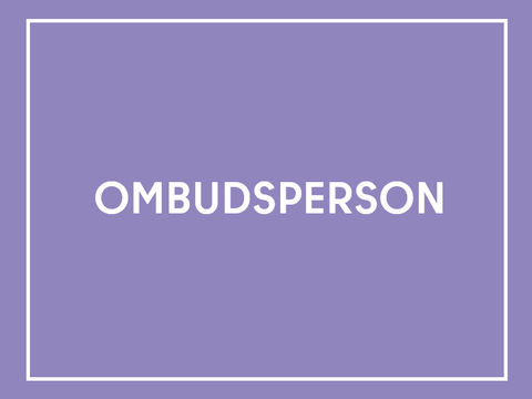 Teaser mit der Aufschrift Ombudsperson