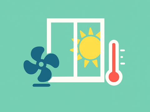 Hitze in Innenräumen Logo