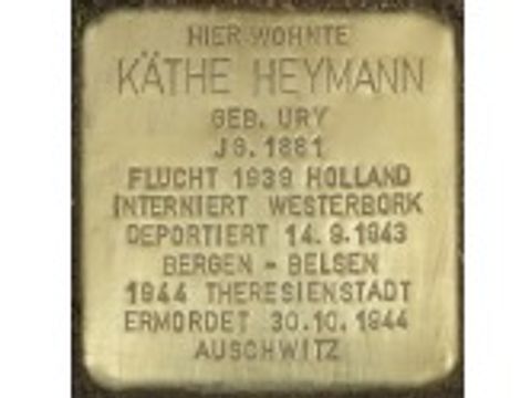 Stolperstein Käthe Heymann (Bild: Stolpersteine-Initiative, H.-J. Hupka)