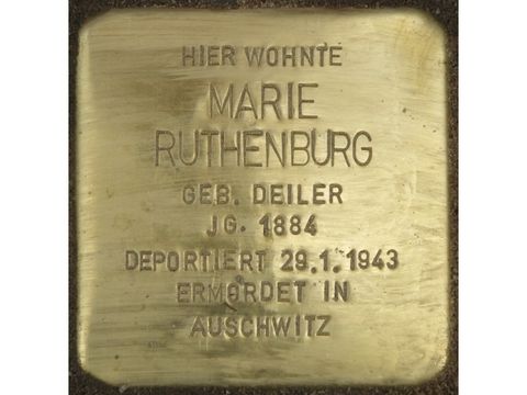 Stolperstein Marie Ruthenburg (Bild: Stolpersteine-Initiative, H.-J. Hupka)