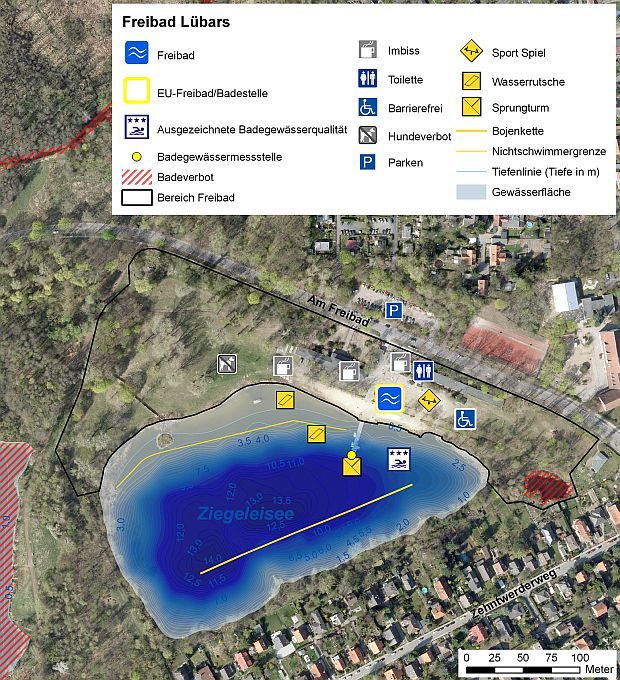 Abb. 2: Infrastruktur des Strandbades Lübars