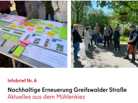 Ausschnitt aus der Titelseite des Infobriefes Greifswalder Straße August 2023
