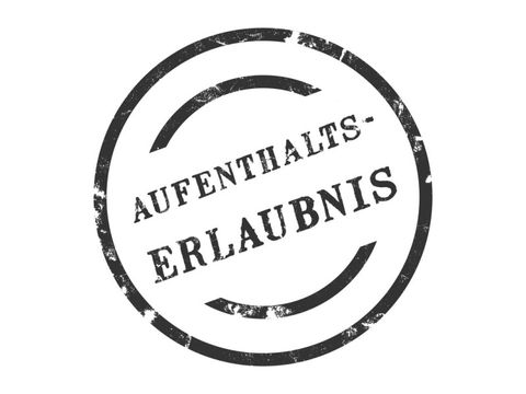 Runder Stempelaufdruck mit dem Wort Aufenthaltserlaubnis