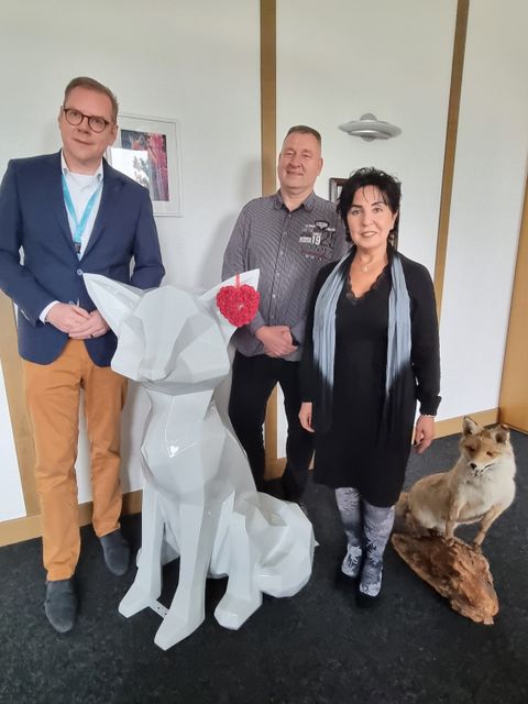 Bezirksbürgermeisterin Emine Demirbüken-Wegner, Christian George (Wirtschaftsförderung Reinickendorf) und Torsten Dunkelmann (Geschäftsführer Galeria-Tegel) - im Bild von rechts. (Bild: BA Rdf)
