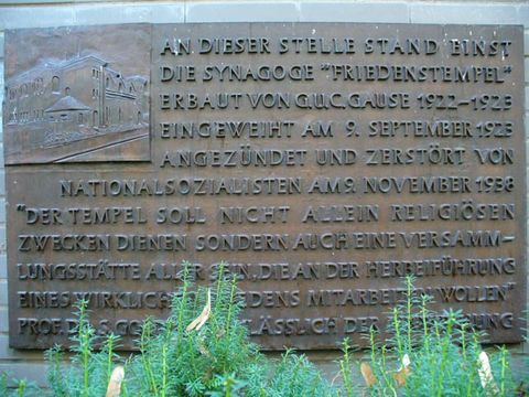 Gedenktafel für die Synagoge "Friedenstempel" Halensee, 8.11.2007, Foto: KHMM