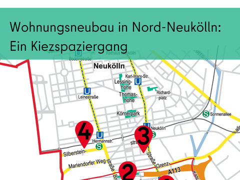 Wohnungsneubau in Nord-Neukölln als Kiezspaziergang; Routenskizze