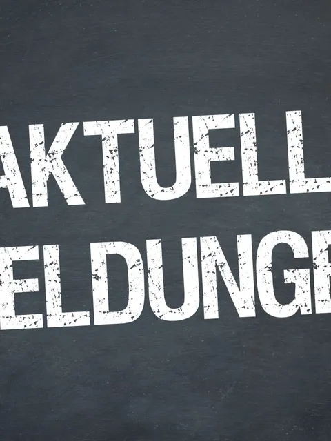 Schriftzug "Aktuelle Meldungen" in weiß auf schwarzem Grund