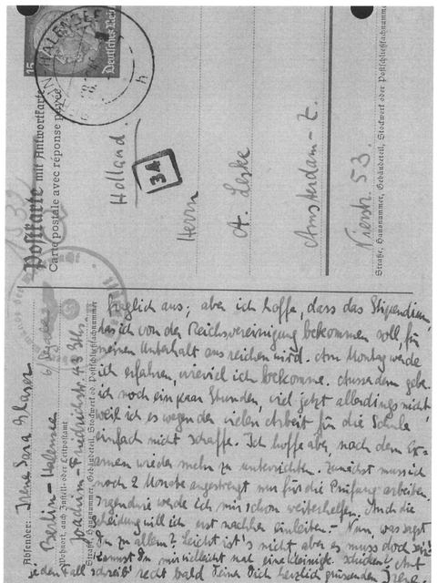 Postkarte an Onkel Atty, 28.12.1940