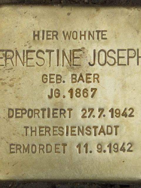 Stolperstein Ernestine Joseph (Bild: H.-J. Hupka)