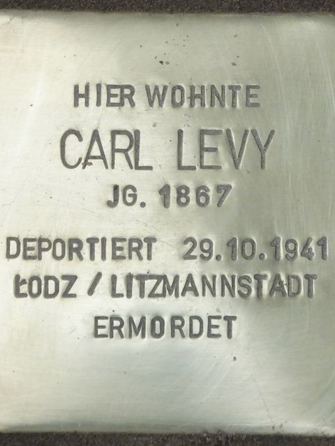 Stolperstein Carl Levy, Foto: H.-J. Hupka, 2013