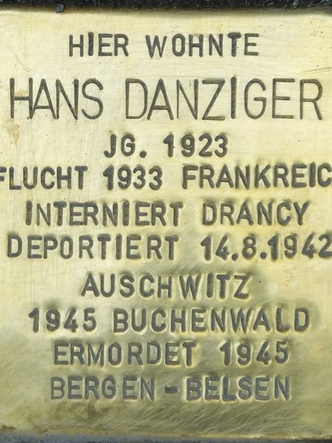 Stolperstein Hans Danziger, Foto:H.-J. Hupka