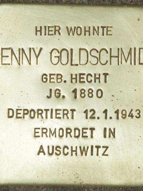 Stolperstein Jenny Goldschmidt, Foto:H.-J. Hupka, 2014