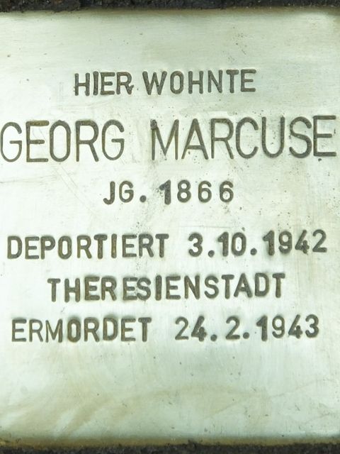 Stolperstein Georg Marcuse, Foto:H.-J. Hupka, 2014