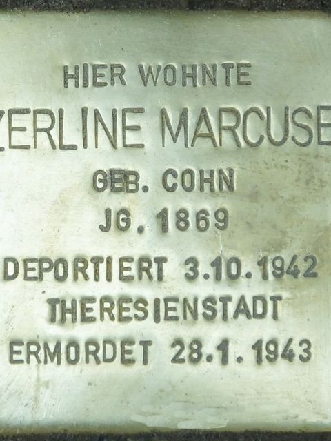 Stolperstein Zerline Marcuse, Foto:H.-J. Hupka, 2014