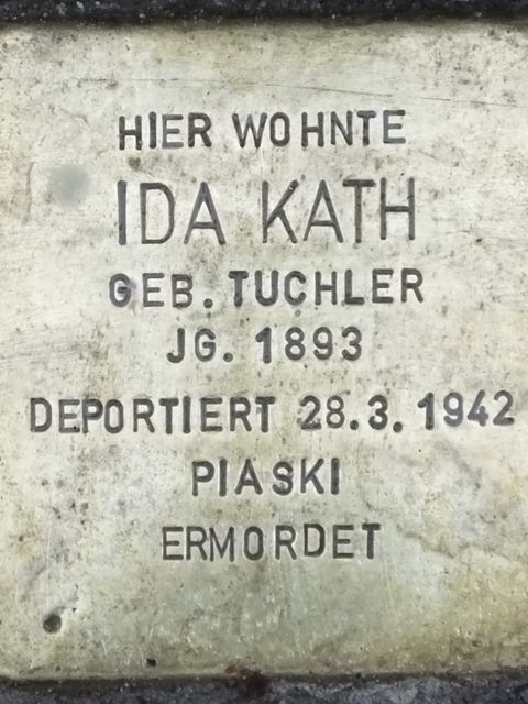 Stolperstein Ida Kath, Foto: H.-J. Hupka