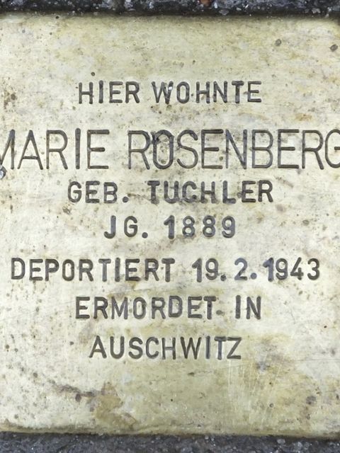 Stolperstein Marie Rosenberg, Foto: H.-J. Hupka