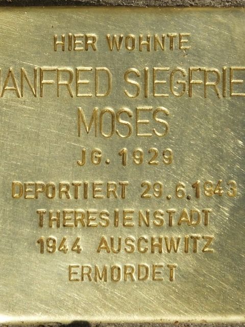 Stolperstein Manfred Siegfried Moses, Foto:H.-J. Hupka, 2014
