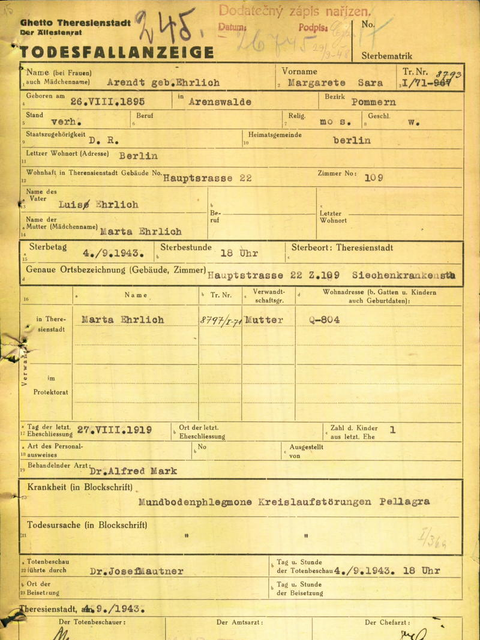 (Bild: Opferdatenbank Theresienstadt)