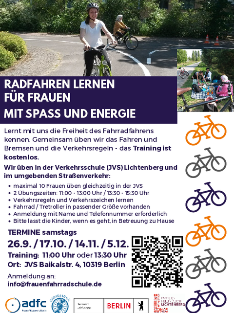 Plakat Radfahren lernen für Frauen 09-09.2026