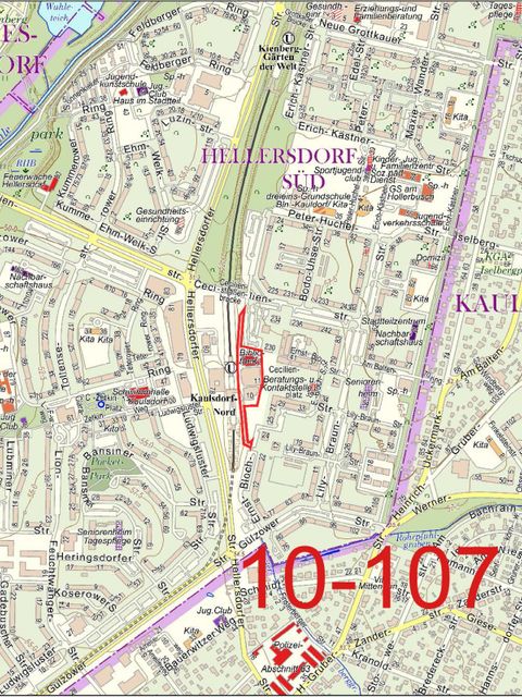 Übersichtskarte des Geltungsbereichs zum Bebauungsplan 10-107