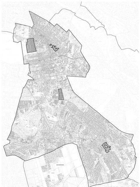 Karte von Neukölln mit den vier Erhaltungsgebieten
