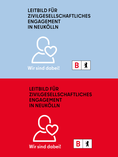 Leitbild Sticker hellblau-rot
