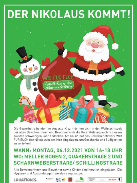 Der Nikolaus kommt in den Auguste-Kiez. (Bild: BA Reinickendorf)