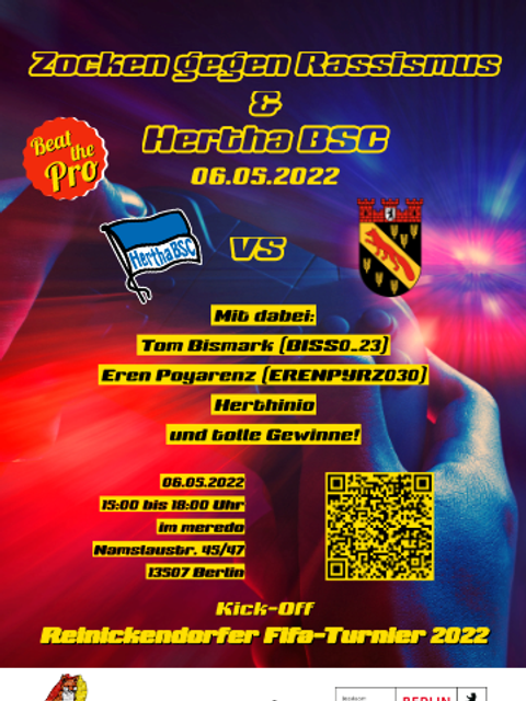 Flyer Zocken gegen Rassismus (Bild: BA Reinickendorf)