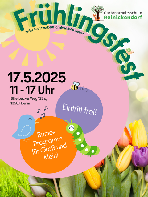 Flyer zum Frühlingsfest der Gartenarbeitsschule (Bild: BA Reinickendorf)