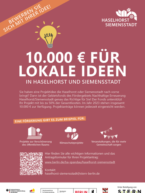Plakat zum Gebietsfonds in Haselhorst und Siemensstadt (Bild: Bezirksamt Spandau von Berlin)