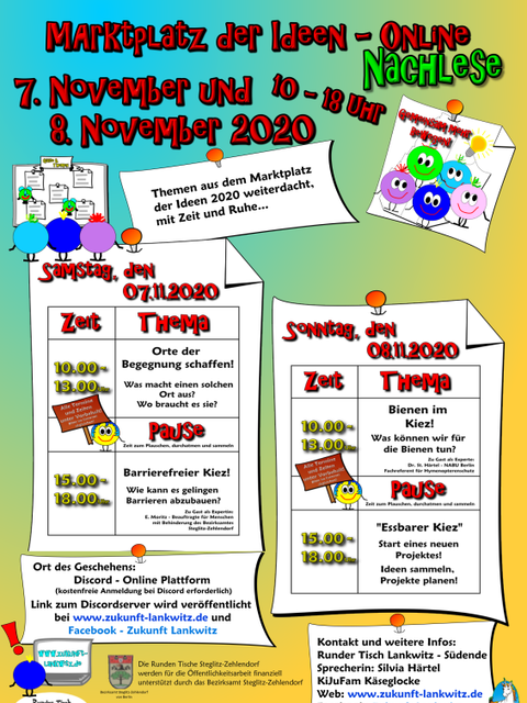 Plakat Marktplatz der Ideen - Online-Nachlese