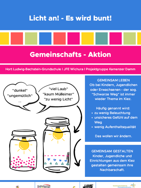 Flyer zur Aktion "Es wird bunt in Lankwitz" (Bild: Nachbarschaftshaus Wannseebahn e.V.)