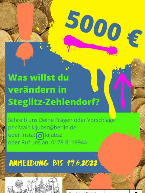 Rückseite des Flyers zum Kinder- und Jugendhaushalt 2022 in Steglitz-Zehlendorf (Bild: KiJubSZ)