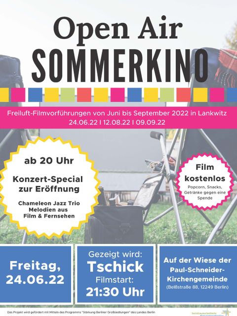 Open Air Sommerkino 2022 in Lankwitz (Bild: Nachbarschaftshaus Wannseebahn e.V.)