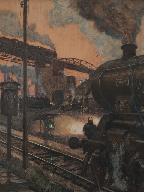 Hans Baluschek, Schwarzes Land, 1922, Ölkreide auf Papier, 57 x 66,5 cm, Repro: Malte Nies (cequi) (Bild: Museen Tempelhof-Schöneberg)