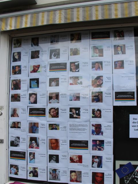 Erinnerung an die Opfer des Attentats auf die Diskothek „Pulse Club“ in Orlando in Florida.