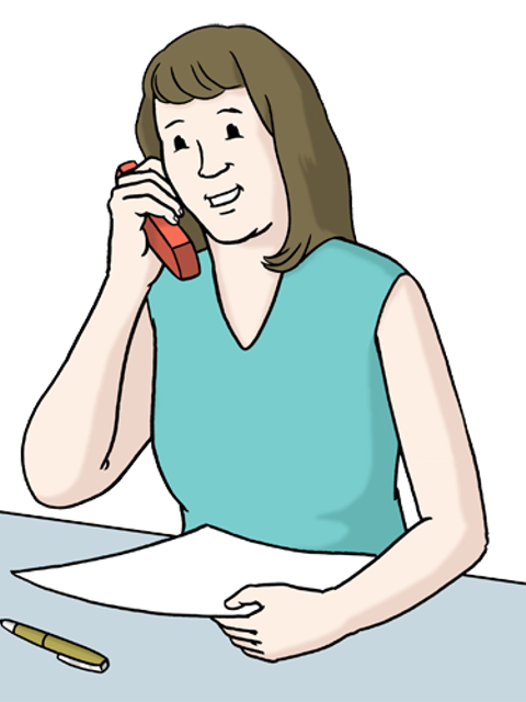 Eine Frau telefoniert